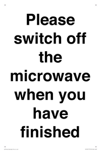 Please switch off the microwave when you have finished